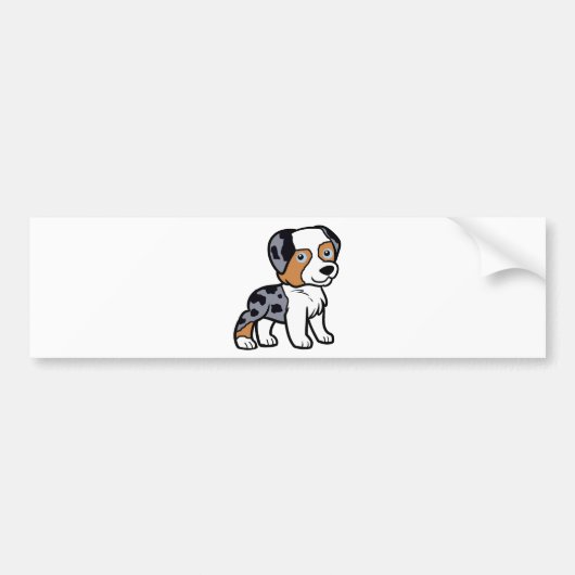 aussie blue merle cartoon bumpersticker (Voorkant)