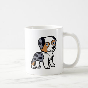 aussie blue merle cartoon koffiemok