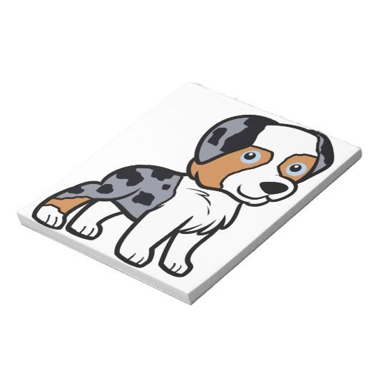 aussie blue merle cartoon notitieblok (Linkerzijde)