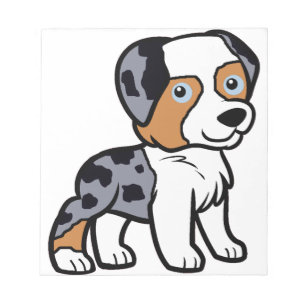 aussie blue merle cartoon notitieblok