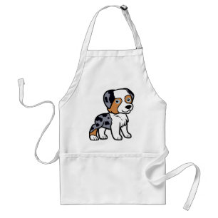 aussie blue merle cartoon standaard schort