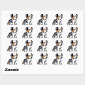 aussie blue merle cartoon vierkante sticker (Vel)