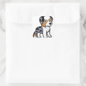 aussie blue merle cartoon vierkante sticker (Tas)