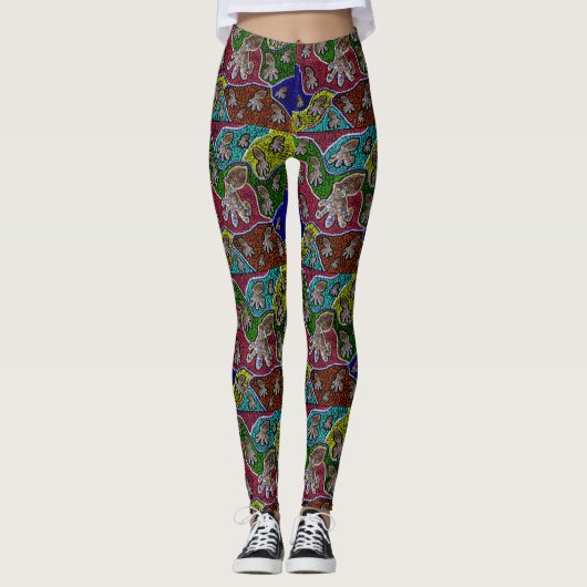 Aussie Blue Ringed Octopus Dot Art Leggings (Voorkant)