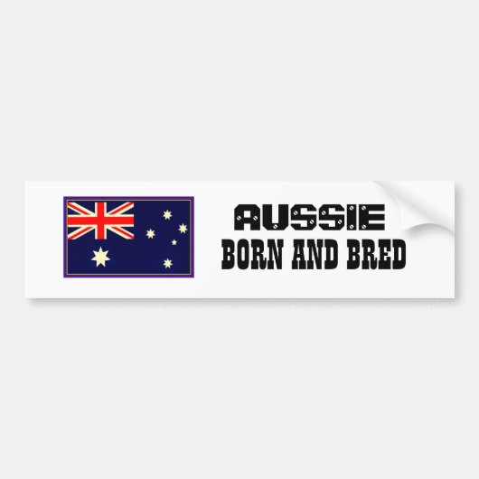 AUSSIE BORN EN BRED BUMPERSTICKER (Voorkant)