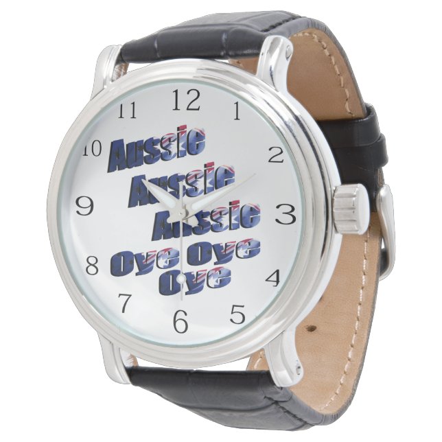 Aussie Chant Oye Oye Oye Afbeelding Logo, Horloge (Gekanteld)