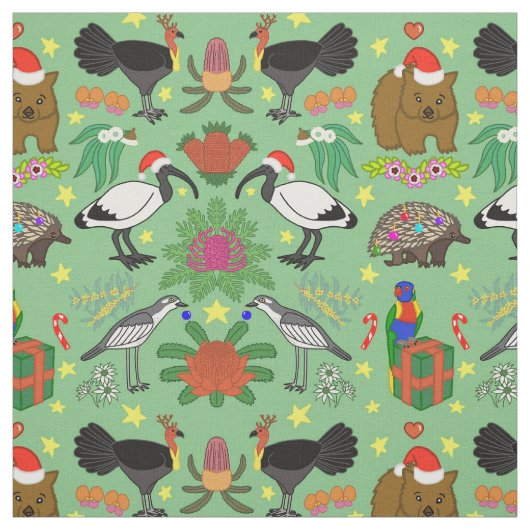 Aussie Christmas Fabric Stof (Swatch)