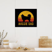 Aussie Dad  Australian Shepherd Dog Gifts Poster (Keuken)