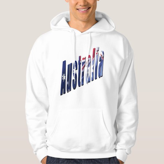 Aussie Dimensional Logo, Mannen White Hoodie (Voorkant)