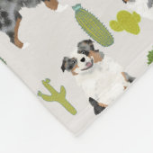 Aussie Dog Cactus Blanket - australische herder Fleece Deken (Hoek)