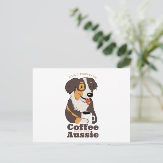 Aussie Dog Coffee Briefkaart (Staand voorkant)
