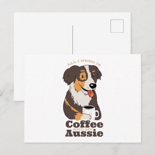 Aussie Dog Coffee Briefkaart (Voorkant / Achterkant)