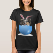 Aussie Dog Easter Bunny Egg Hunt Australian Sheph T-shirt (Voorkant)