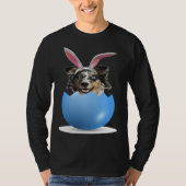 Aussie Dog  Easter Bunny Egg Hunt Australian Sheph T-shirt (Voorkant)