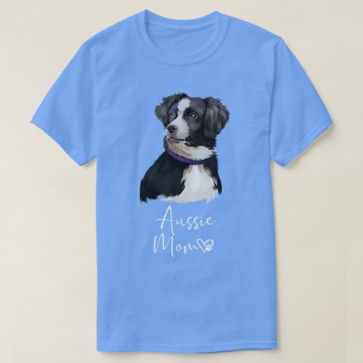 Aussie Dog mam Cute Puppy Australian Shepherd Dog T-shirt (Design voorkant)