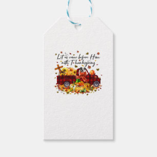 Aussie Dog Pumpkin Truck Herfst Linker Thanksgivin Cadeaulabel
