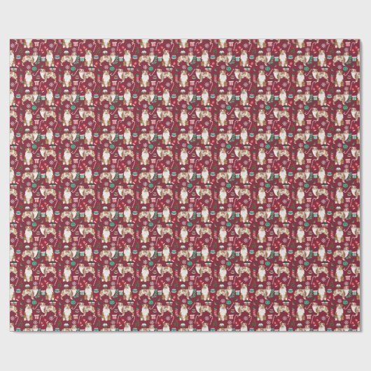 Aussie Dog rode kerst Cadeaupapier (Vlak)