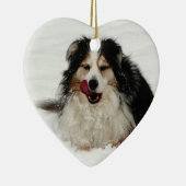 Aussie Dog Tongue Keramisch Ornament (Rechts)