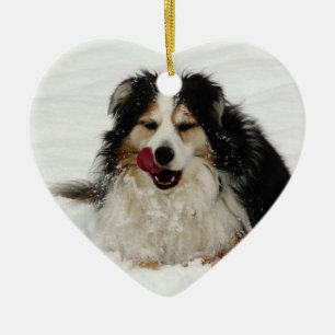 Aussie Dog Tongue Keramisch Ornament