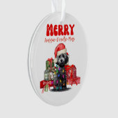 Aussie Doodle Kerstmis - Merry Aussie-Doodle-Mas Ornament (voorkant)