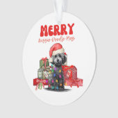 Aussie Doodle Kerstmis - Merry Aussie-Doodle-Mas Ornament (voorkant)
