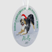 Aussie draagt Santa Hat 2023 Ornament (voorkant)