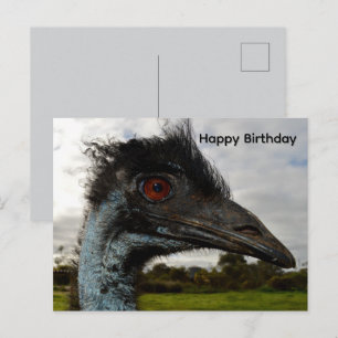 Aussie Emu Attractie, Verjaardagsansichtkaart Briefkaart