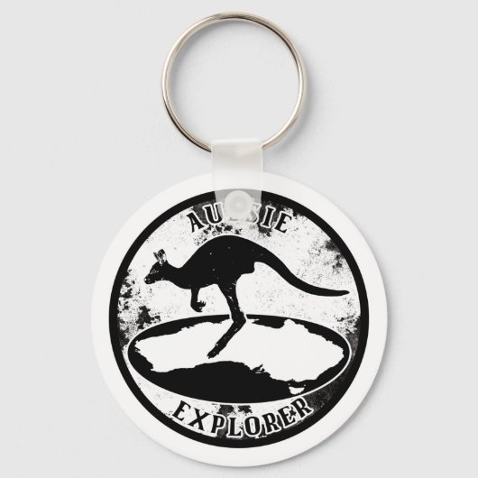 Aussie Explorer in grunge Sleutelhanger (Voorkant)