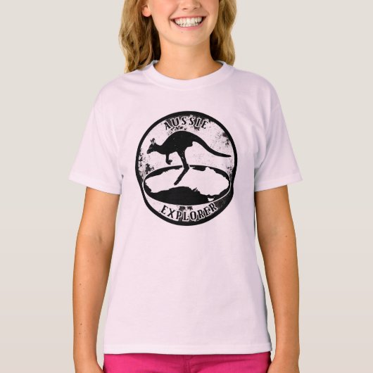 Aussie Explorer in grunge T-shirt (Voorkant)