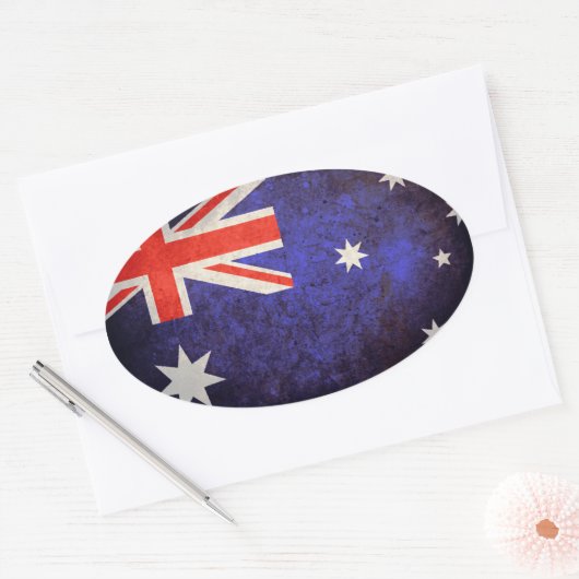 Aussie Flag Ovale Sticker (Envelop)