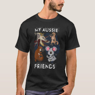 Aussie Friends Platypus Sugar Glider Koala Animal T-shirt