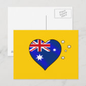 Aussie hart Australië Aussie Oi Love Briefkaart (Voorkant / Achterkant)