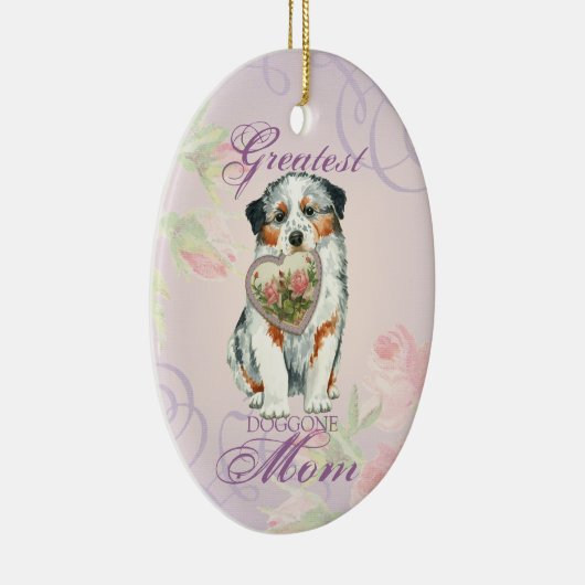 Aussie Heart Mam Ceramic Ornament (Rechts)