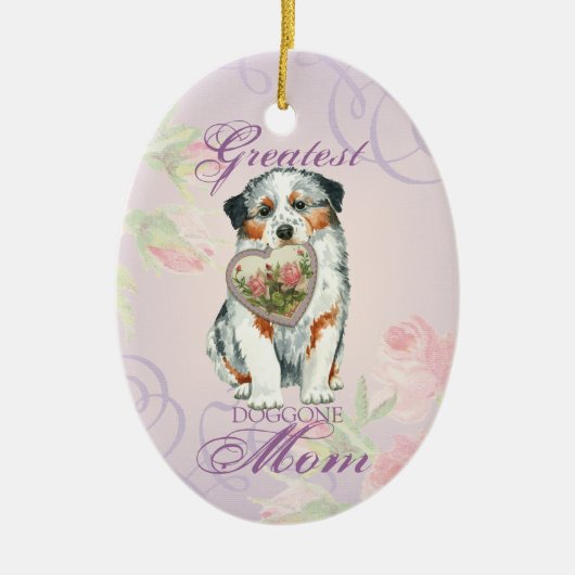 Aussie Heart Mam Ceramic Ornament (Voorkant)