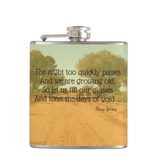 Aussie Henry Lawson Quote Drink Flask Heupfles (Voorkant)
