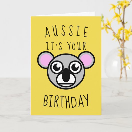 Aussie Het is jouw verjaardag Kaart (Gele Bloem)