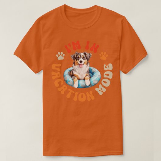 Aussie Hond In Vakantie Mode T-shirt (Design voorkant)