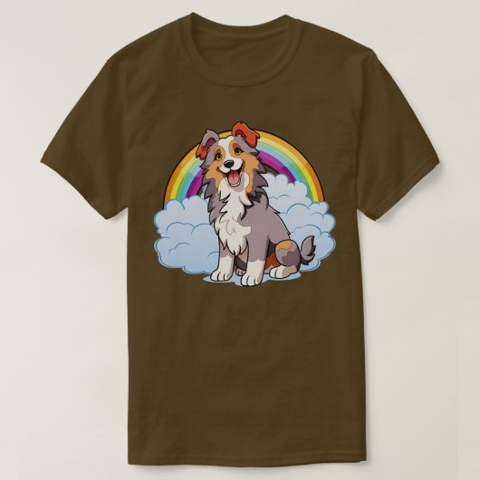 Aussie Hond Schattige Australian Shepherd Rainbow  T-shirt (Design voorkant)