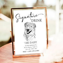 Aussie Hond Trouwhandtekening Drink Teken Poster