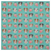 Aussie-honden en roze floralen stof (Swatch)