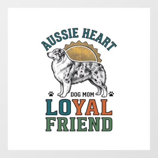 Aussie-hondliefhebber Vintage gegraveerde herder A Raamsticker (Vel)