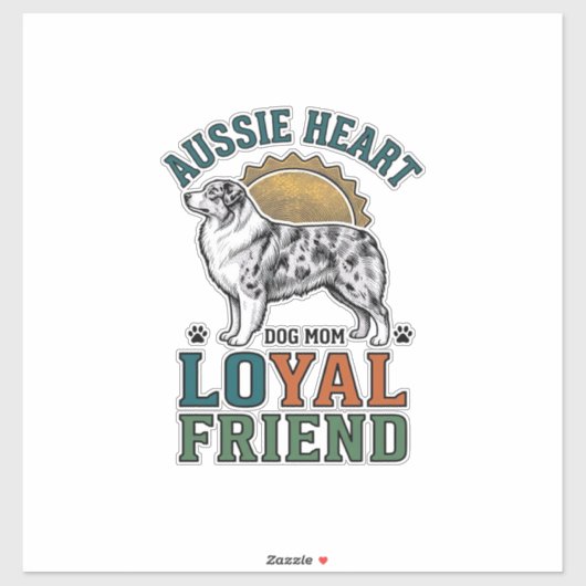 Aussie-hondliefhebber Vintage gegraveerde herder A Sticker (Vel)