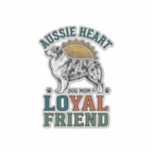 Aussie-hondliefhebber Vintage gegraveerde herder A Sticker (Voorkant)