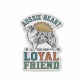 Aussie-hondliefhebber Vintage gegraveerde herder A Sticker (Voorkant)