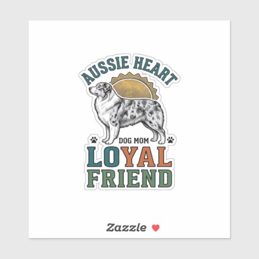 Aussie-hondliefhebber Vintage gegraveerde herder A Sticker (Vel)