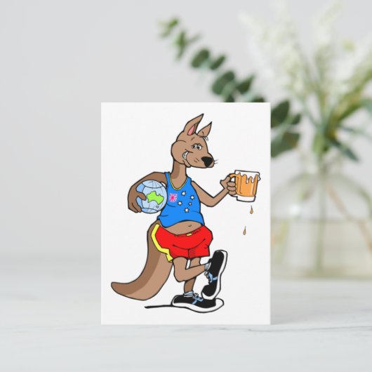 aussie kangaroo briefkaart (Staand voorkant)