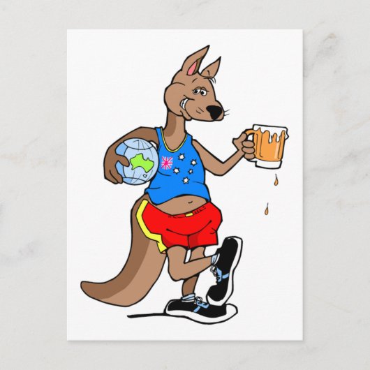 aussie kangaroo briefkaart (Voorkant)