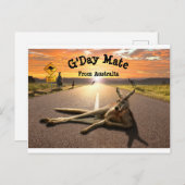 Aussie Kangaroo Briefkaart (Voorkant / Achterkant)