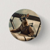 Aussie Kangaroo Pilot, Ronde Button 3,2 Cm (Voorkant)