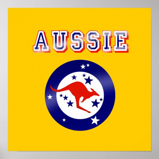 Aussie Kangaroo vlag Emlem logo giften Poster (Voorkant)